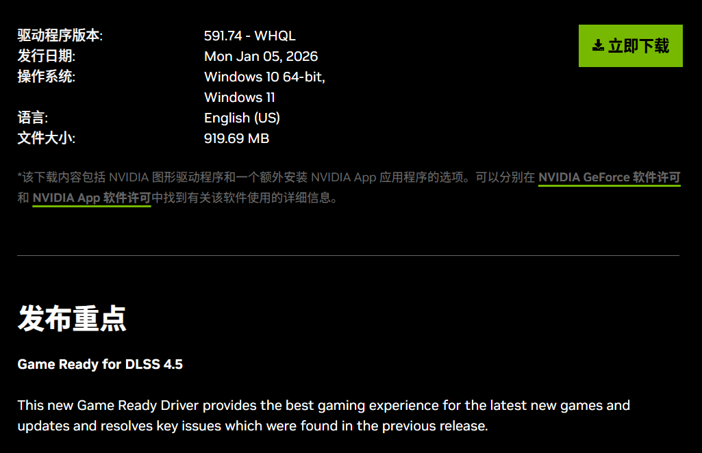 NVIDIA最新591.74驱动发布：支持DLSS 4.5，所有RTX显卡均可使用