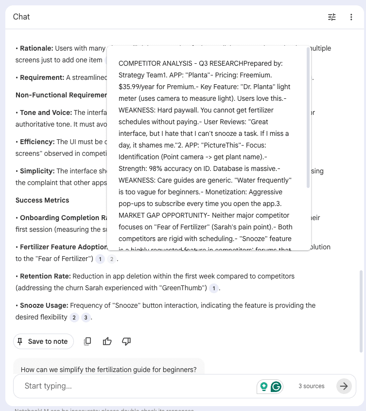 NotebookLM output PRD
