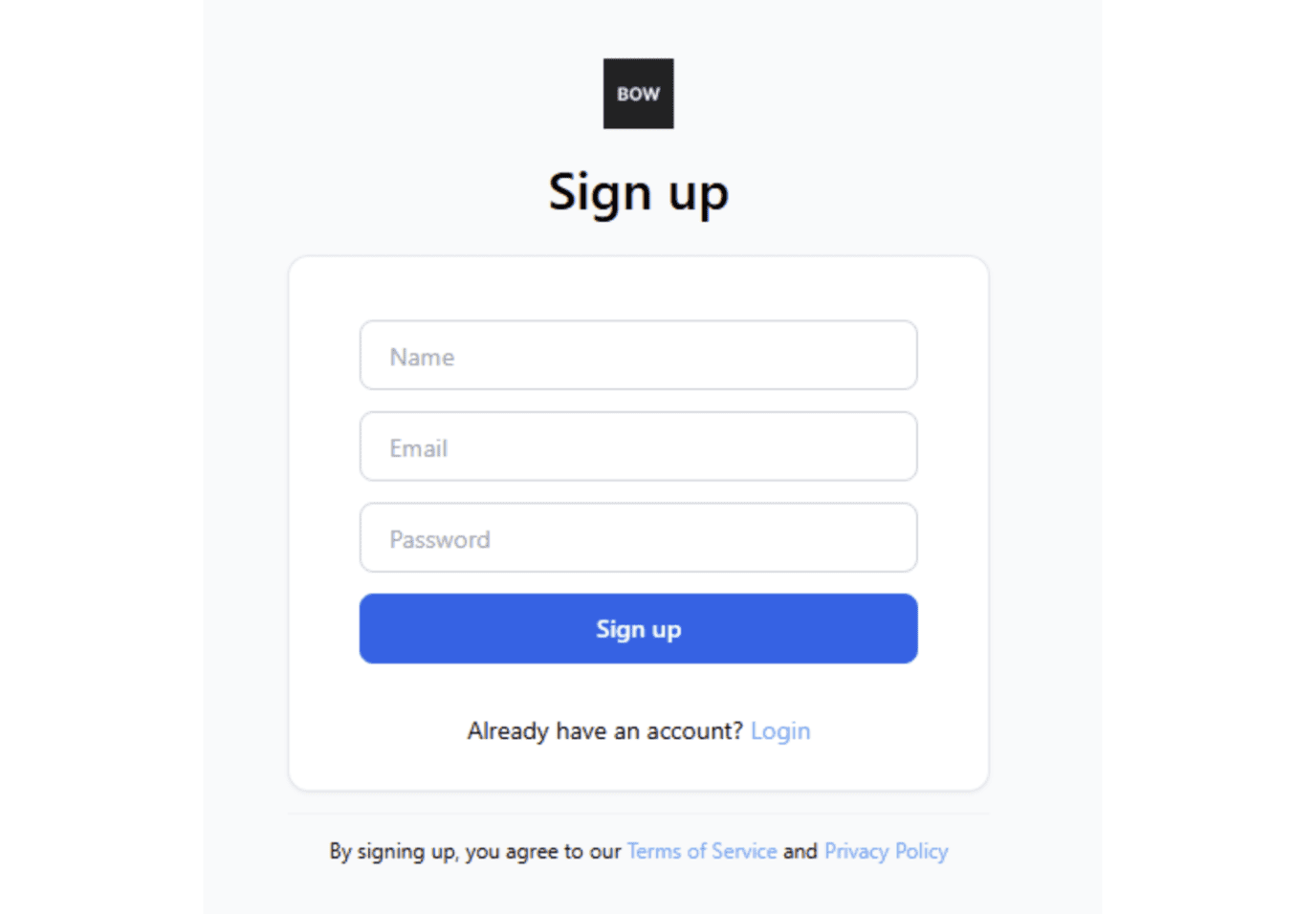 Bag of Words Onboarding Flow