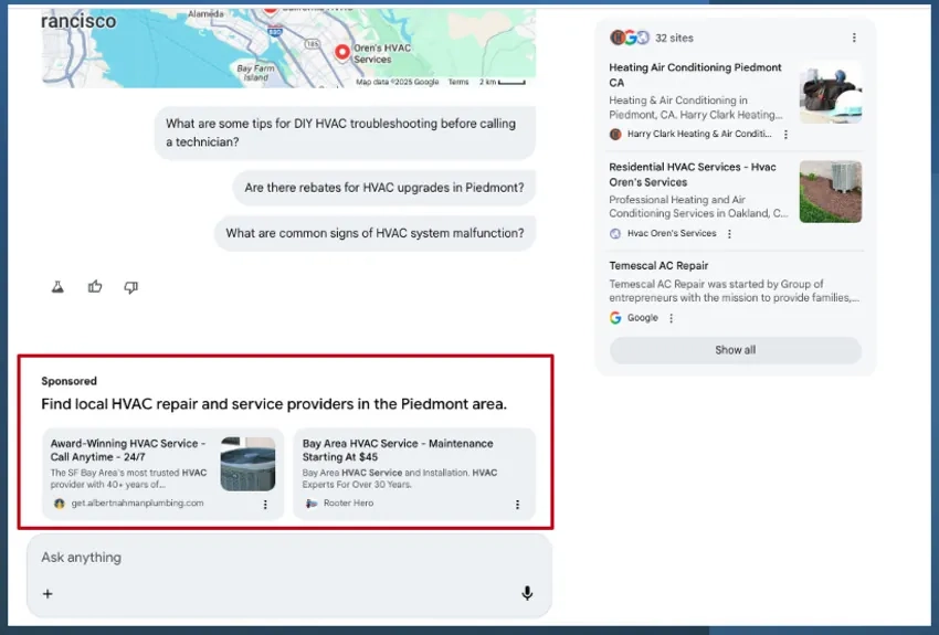 谷歌搜索 AI 模式不再“纯净”，首批赞助广告已出现
