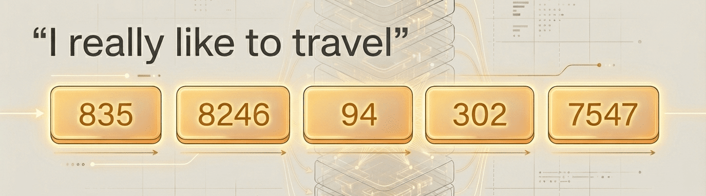 Tokenization of text into token identifiers