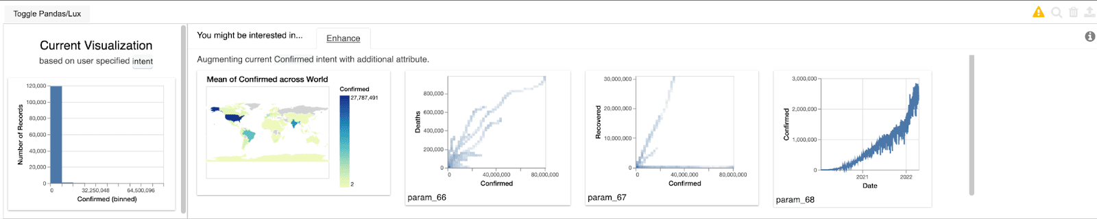 Screenshot: Exploring data with intent