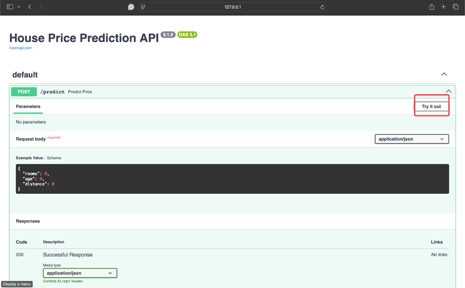 Testing with Real Input: Clicking on Try it Out