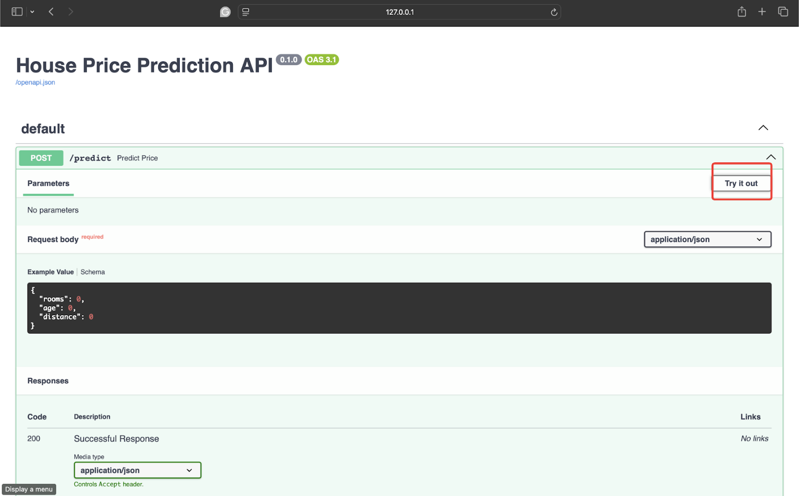 Testing with Real Input: Clicking on Try it Out